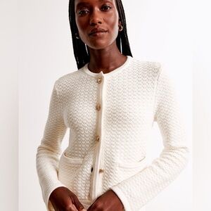 Abercrombie & Fitch Cream Cardigan Sweater